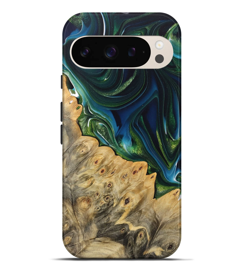 Pixel 9 Pro XL Wood Live Edge Phone Case - Engi (Green, 733054)