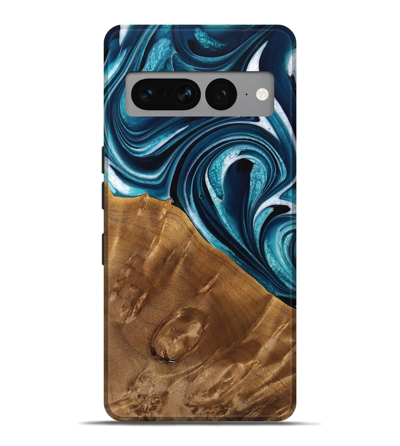 Pixel 7 Pro Wood Live Edge Phone Case - Rodrick (Blue, 733056)