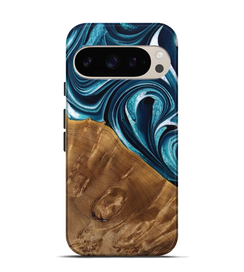 Pixel 9 Wood Live Edge Phone Case - Rodrick (Blue, 733056)