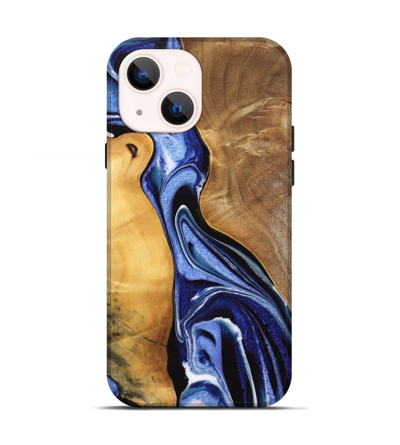 iPhone 13 Wood Live Edge Phone Case - Luuk (Blue, 733058)