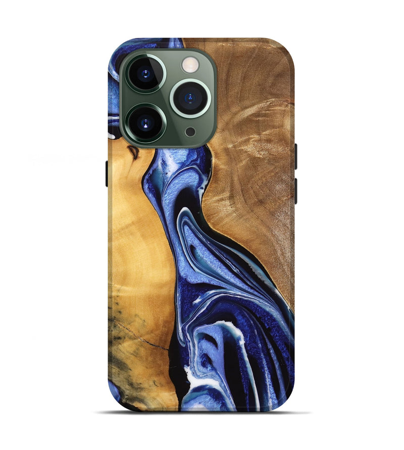 iPhone 13 Pro Wood Live Edge Phone Case - Luuk (Blue, 733058)