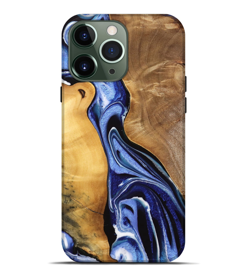 iPhone 13 Pro Max Wood Live Edge Phone Case - Luuk (Blue, 733058)