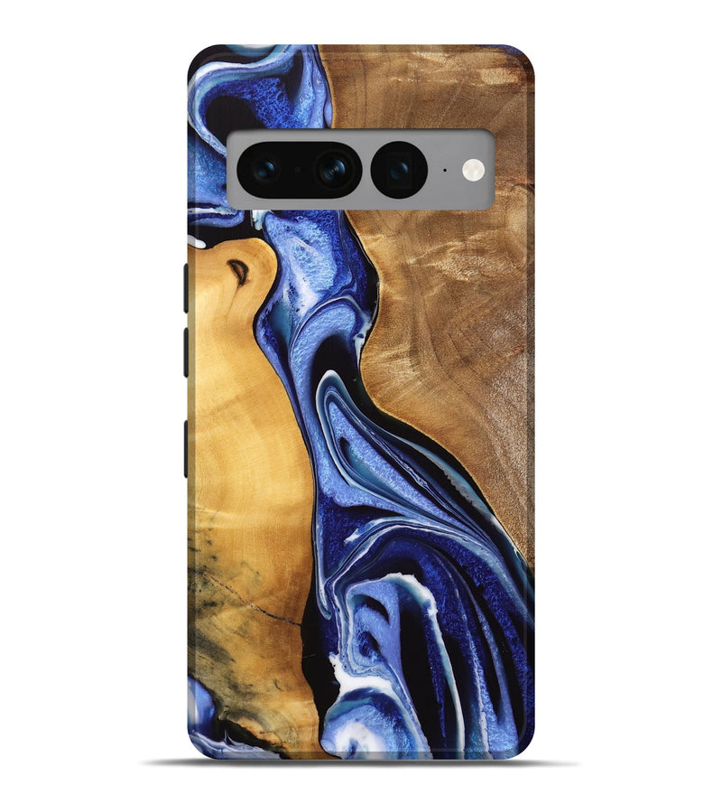 Pixel 7 Pro Wood Live Edge Phone Case - Luuk (Blue, 733058)