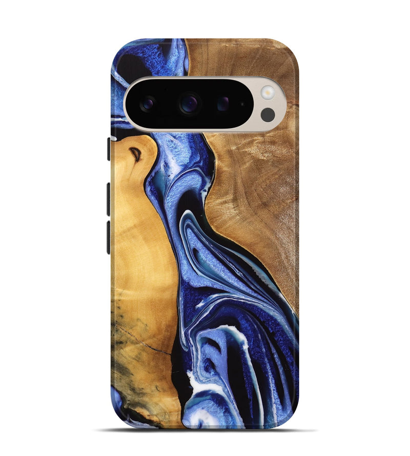 Pixel 9 Wood Live Edge Phone Case - Luuk (Blue, 733058)