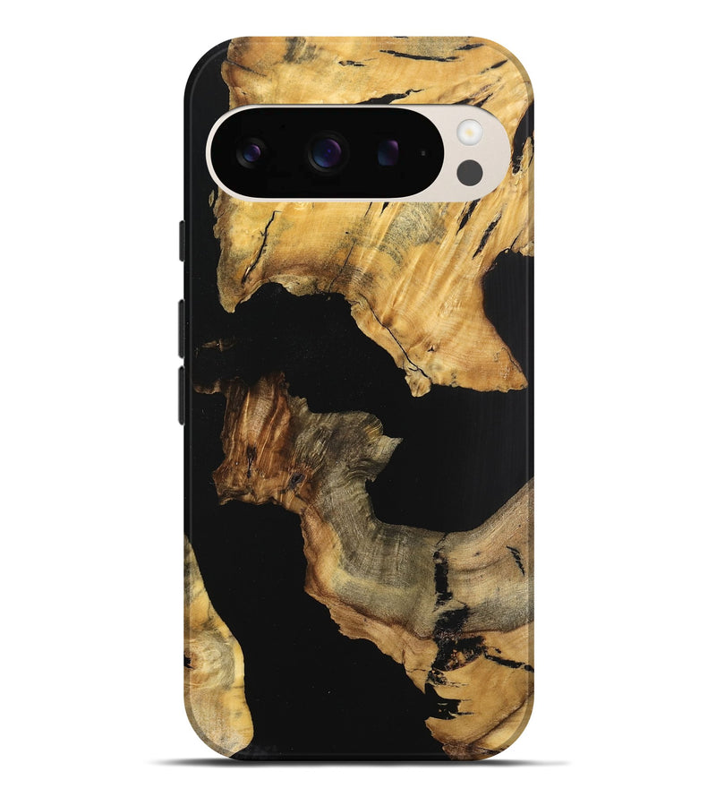 Pixel 9 Pro XL Wood Live Edge Phone Case - Karine (Pure Black, 733062)