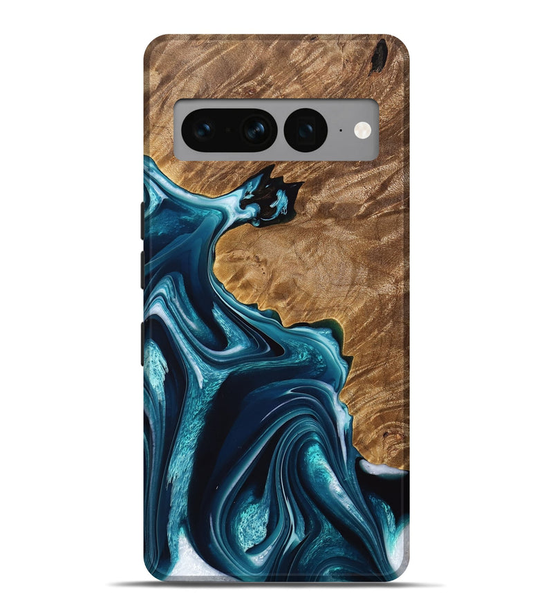 Pixel 7 Pro Wood Live Edge Phone Case - Fewo (Blue, 733063)