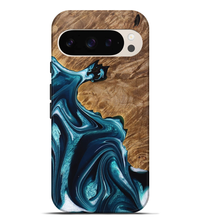 Pixel 9 Pro XL Wood Live Edge Phone Case - Fewo (Blue, 733063)