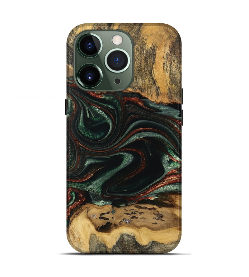 iPhone 13 Pro Wood Live Edge Phone Case - Laylah (Green, 733066)