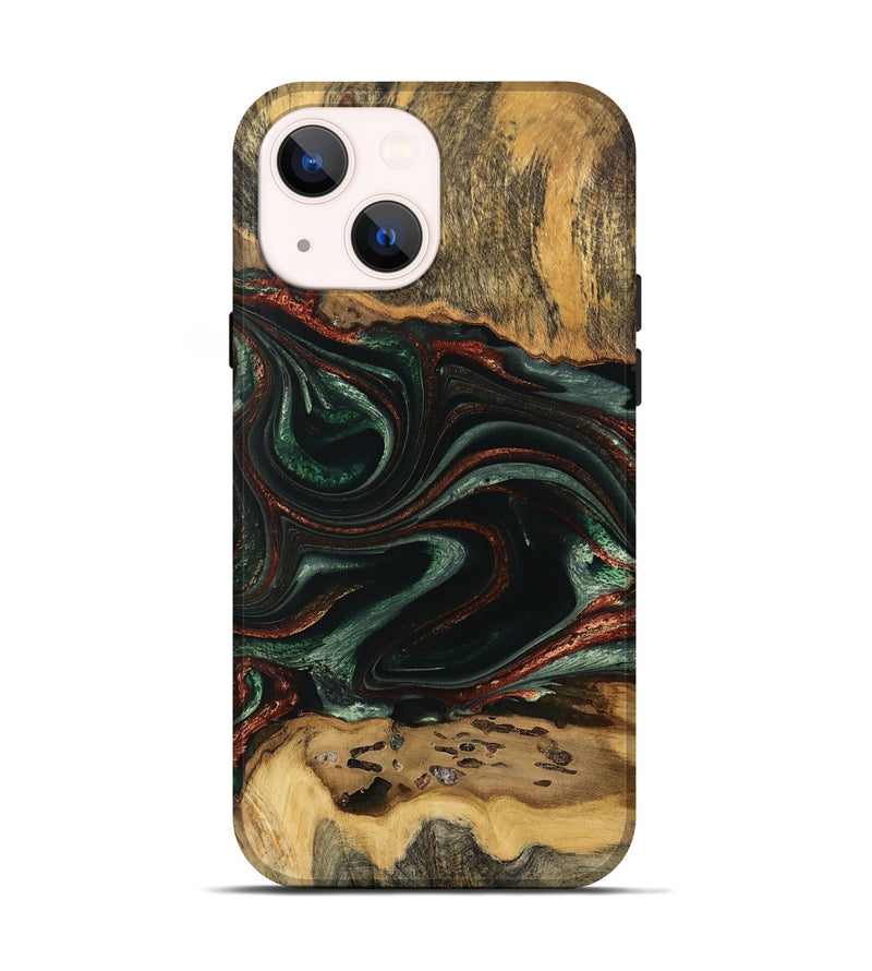 iPhone 14 Wood Live Edge Phone Case - Laylah (Green, 733066)