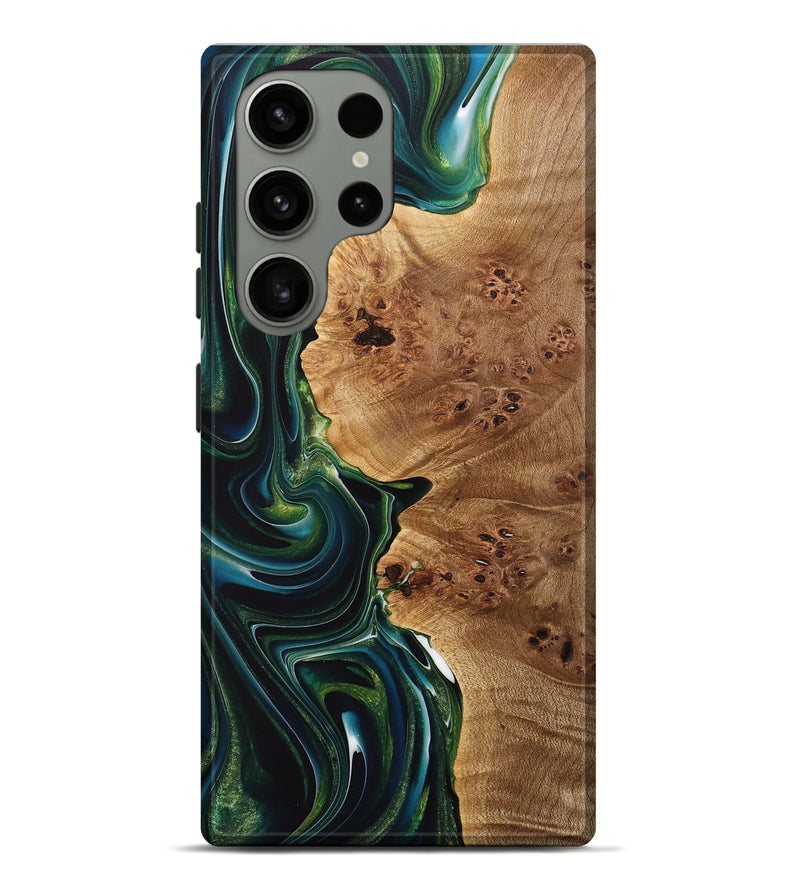 Galaxy S23 Ultra Wood Live Edge Phone Case - Stephen (Green, 733068)