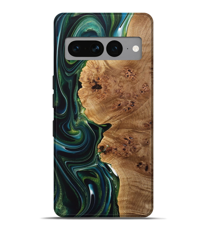 Pixel 7 Pro Wood Live Edge Phone Case - Stephen (Green, 733068)