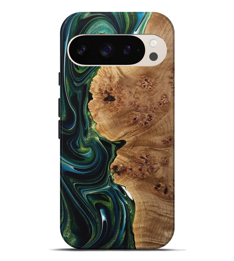 Pixel 9 Pro XL Wood Live Edge Phone Case - Stephen (Green, 733068)