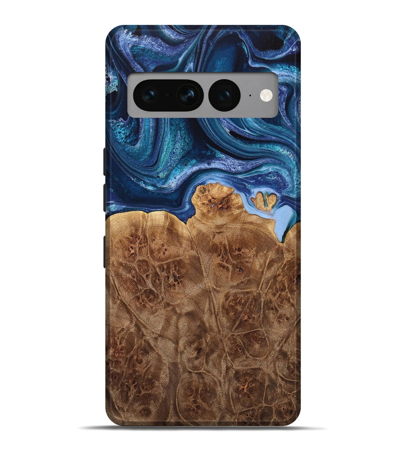 Pixel 7 Pro Wood Live Edge Phone Case - Licha (Blue, 733069)