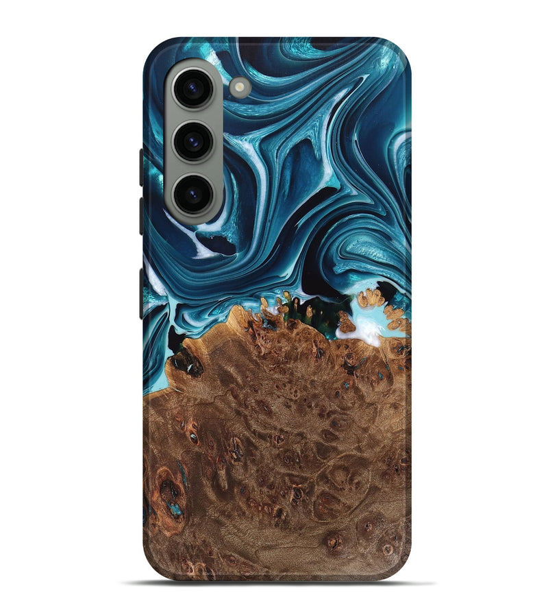 Galaxy S23 Plus Wood Live Edge Phone Case - Leanne (Blue, 733071)