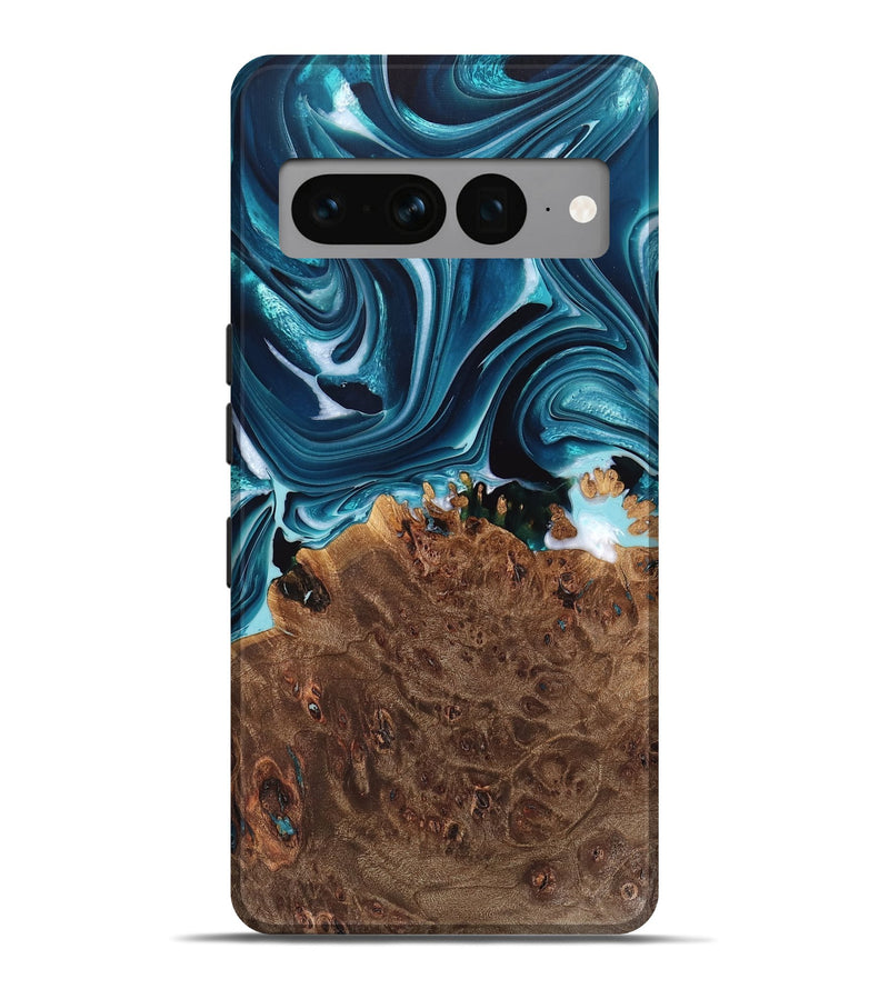 Pixel 7 Pro Wood Live Edge Phone Case - Leanne (Blue, 733071)