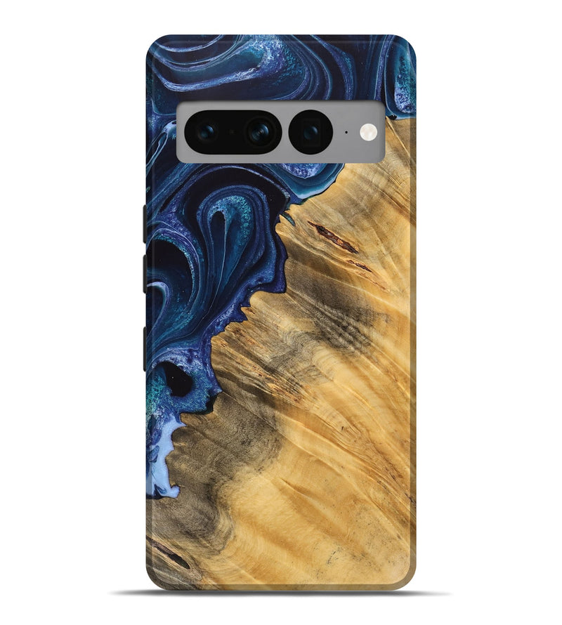 Pixel 7 Pro Wood Live Edge Phone Case - Maxi (Blue, 733073)