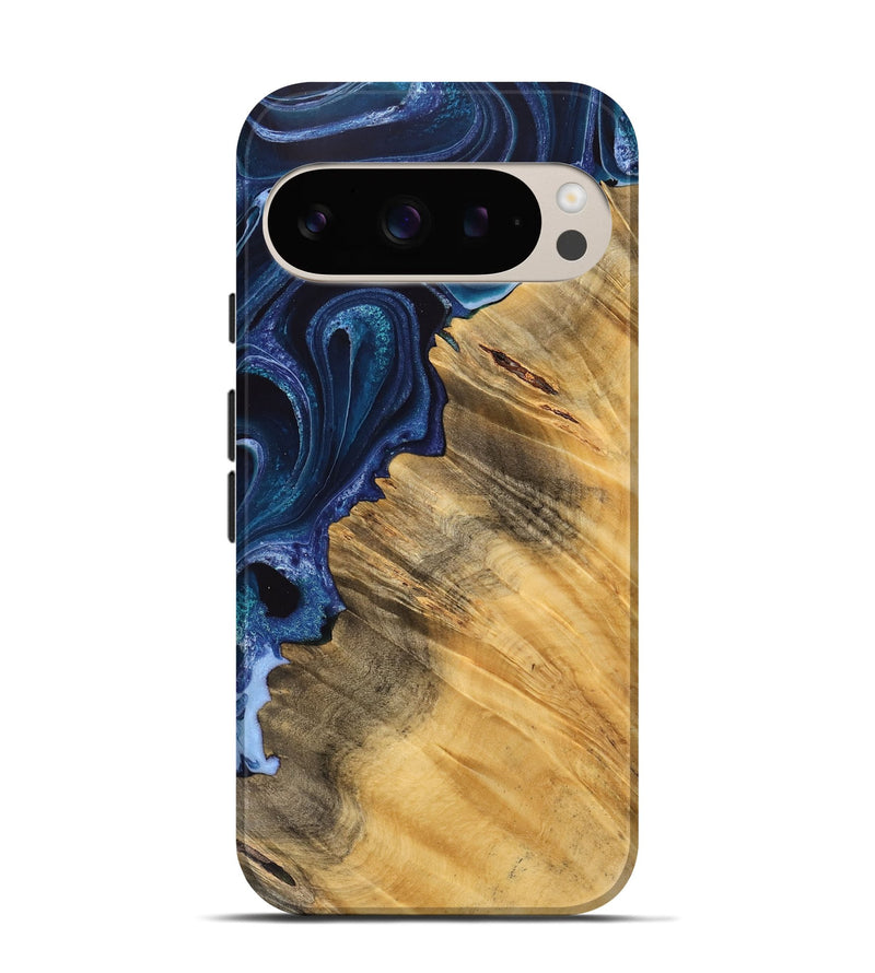 Pixel 9 Wood Live Edge Phone Case - Maxi (Blue, 733073)