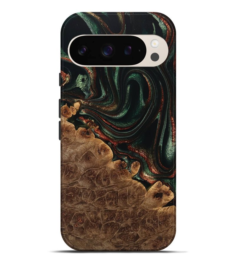 Pixel 9 Pro XL Wood Live Edge Phone Case - Leeanne (Green, 733085)