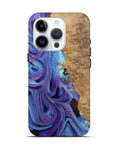 iPhone 15 Pro Wood Live Edge Phone Case - Kini (Purple, 733088)