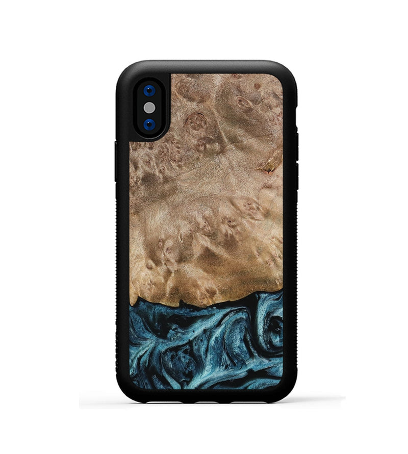 iPhone Xs Wood Phone Case - Lois (Blue, 733094)