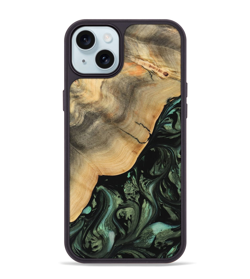 iPhone 15 Plus Wood Phone Case - Nerte (Green, 733096)