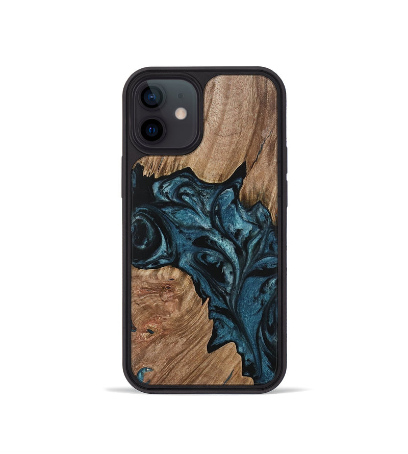 iPhone 12 mini Wood Phone Case - Perle (Blue, 733102)