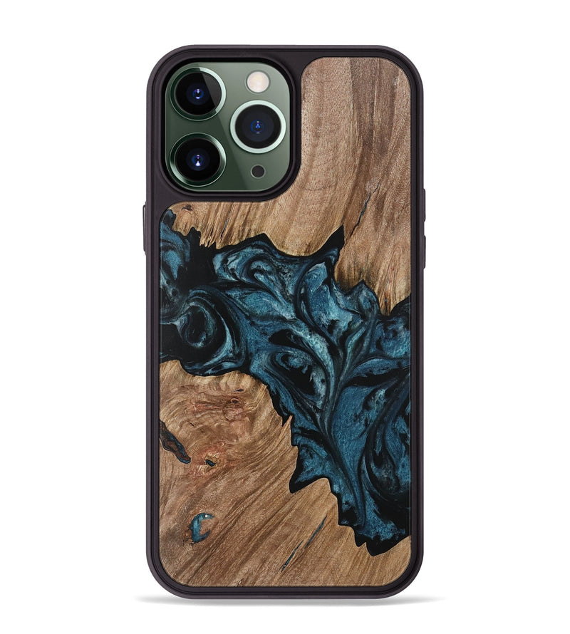 iPhone 13 Pro Max Wood Phone Case - Perle (Blue, 733102)