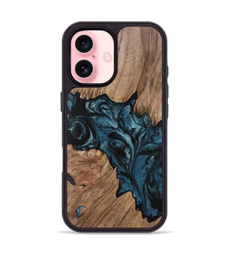 iPhone 16 Wood Phone Case - Perle (Blue, 733102)