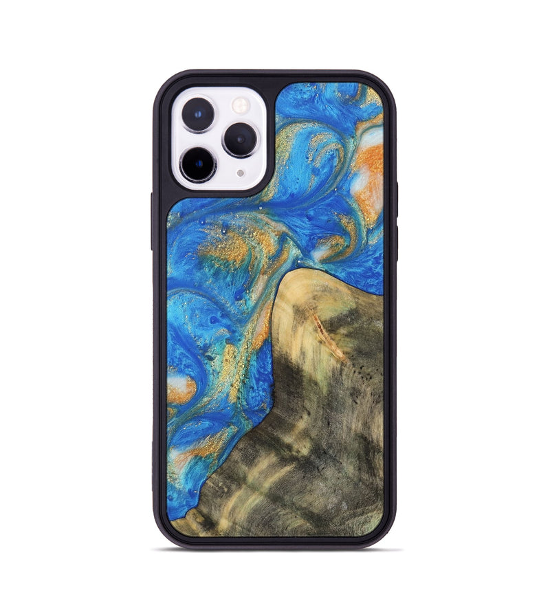 iPhone 11 Pro Wood Phone Case - Winonah (Teal & Gold, 733103)