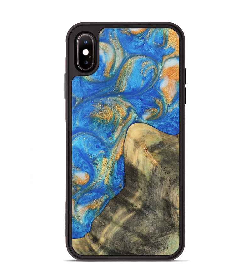 iPhone Xs Max Wood Phone Case - Winonah (Teal & Gold, 733103)