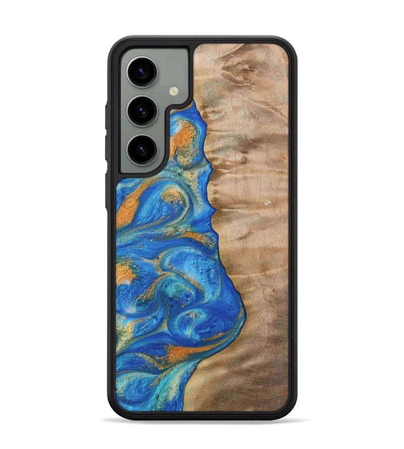 Galaxy S24 Plus Wood Phone Case - Margret (Teal & Gold, 733110)