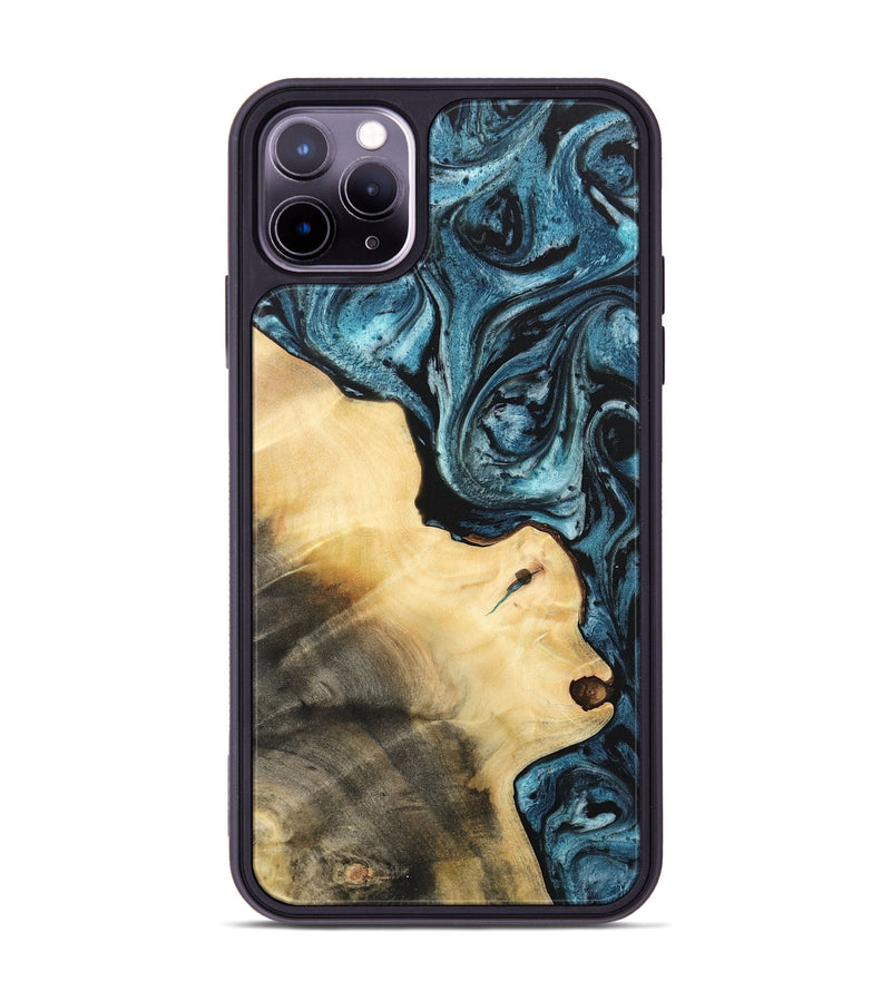 iPhone 11 Pro Max Wood Phone Case - Linda (Blue, 733113)