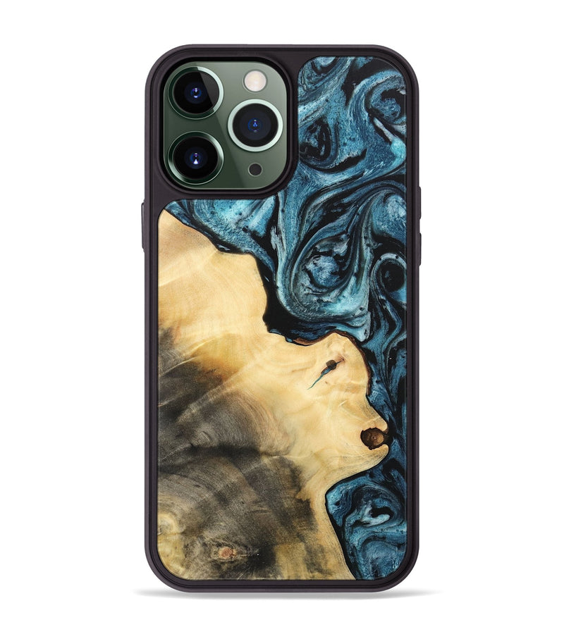 iPhone 13 Pro Max Wood Phone Case - Linda (Blue, 733113)