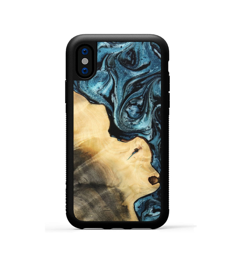 iPhone Xs Wood Phone Case - Linda (Blue, 733113)