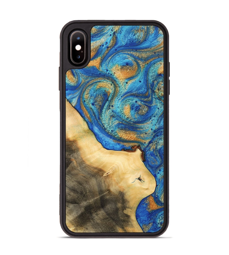 iPhone Xs Max Wood Phone Case - Garo (Teal & Gold, 733114)