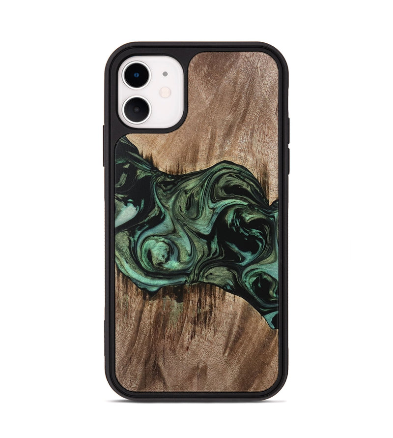 iPhone 11 Wood Phone Case - Dewi (Green, 733117)