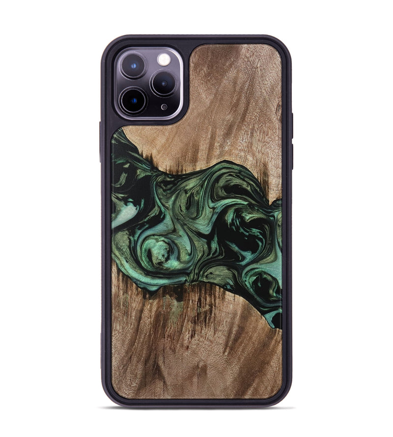 iPhone 11 Pro Max Wood Phone Case - Dewi (Green, 733117)