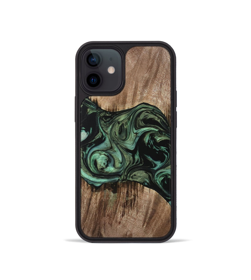 iPhone 12 mini Wood Phone Case - Dewi (Green, 733117)