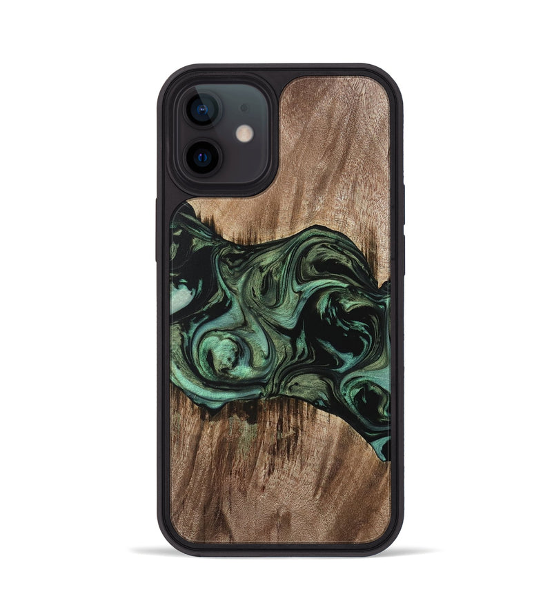 iPhone 12 Wood Phone Case - Dewi (Green, 733117)