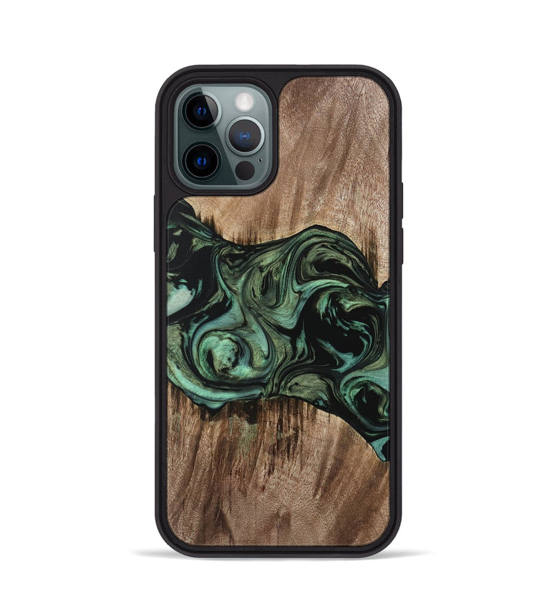 iPhone 12 Pro Wood Phone Case - Dewi (Green, 733117)