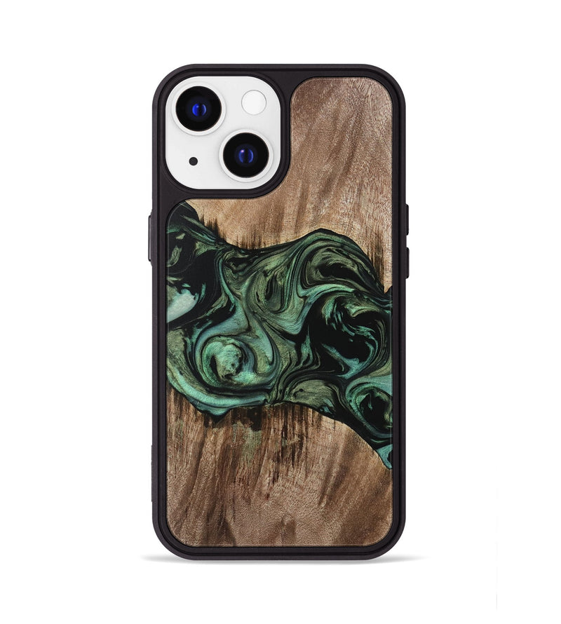 iPhone 13 Wood Phone Case - Dewi (Green, 733117)