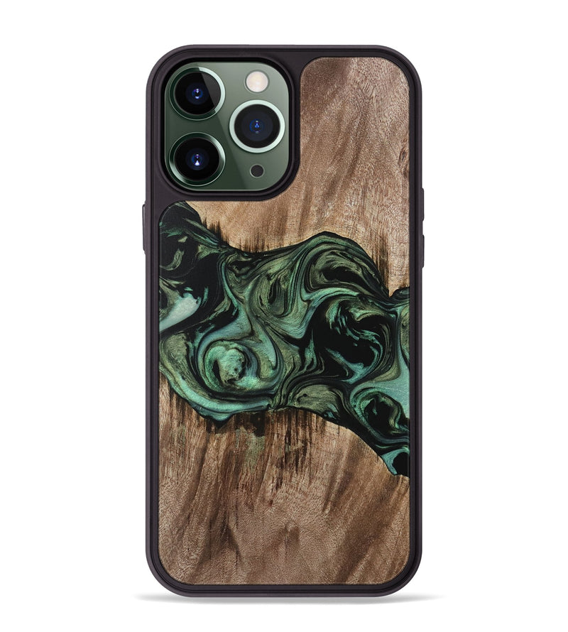 iPhone 13 Pro Max Wood Phone Case - Dewi (Green, 733117)