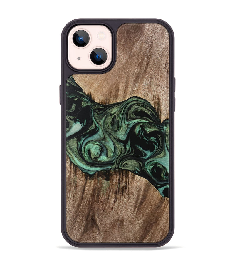 iPhone 14 Plus Wood Phone Case - Dewi (Green, 733117)