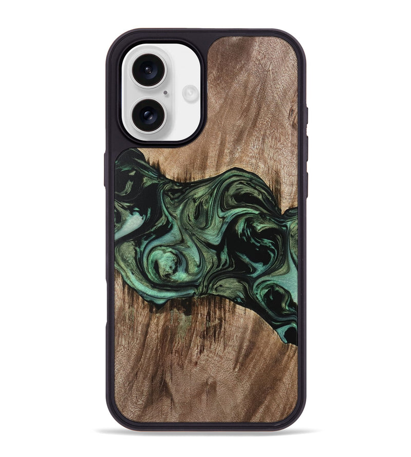 iPhone 16 Plus Wood Phone Case - Dewi (Green, 733117)