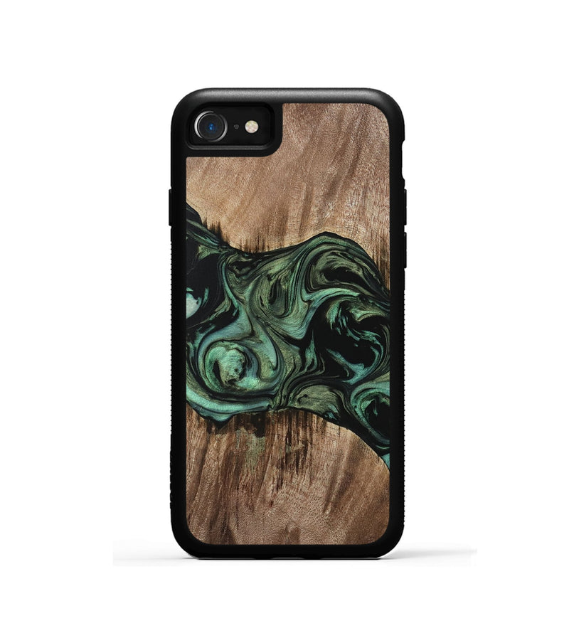 iPhone SE Wood Phone Case - Dewi (Green, 733117)