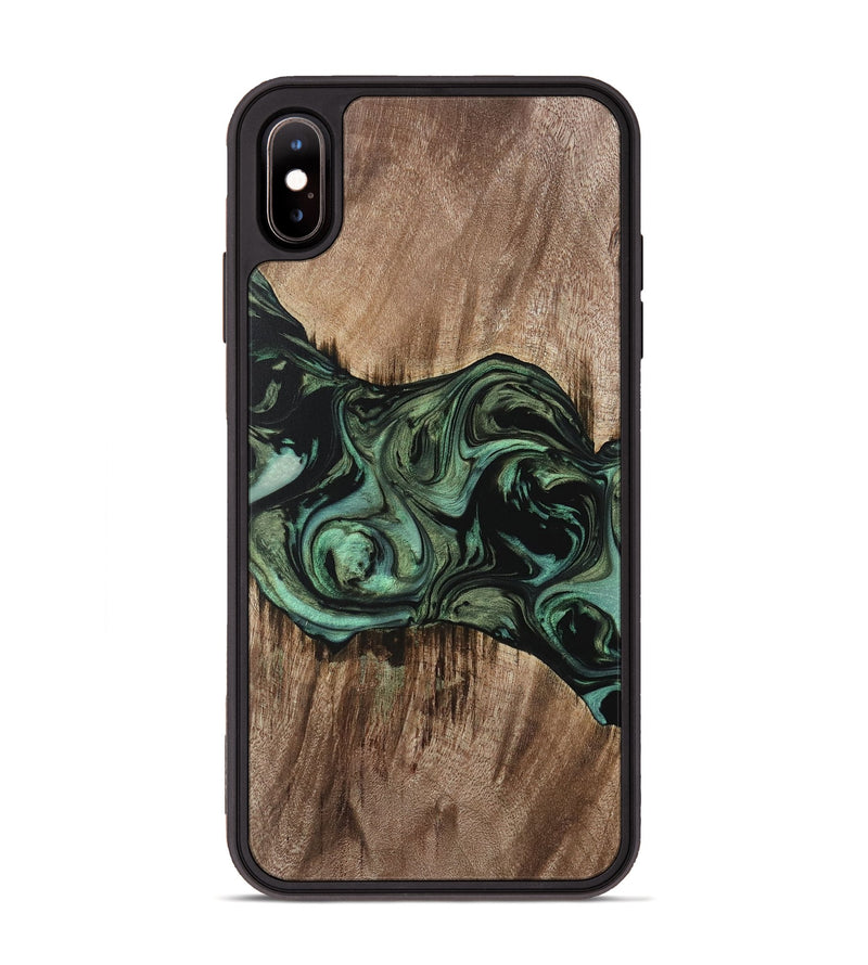 iPhone Xs Max Wood Phone Case - Dewi (Green, 733117)