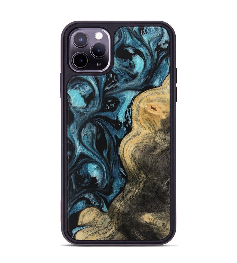 iPhone 11 Pro Max Wood Phone Case - Kadin (Blue, 733122)