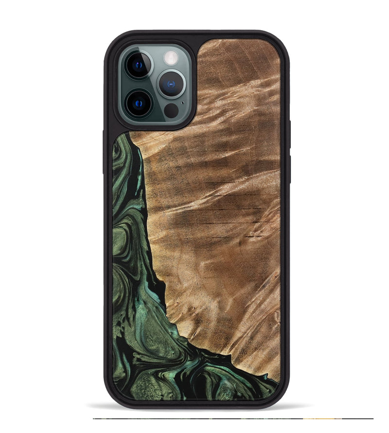 iPhone 12 Pro Max Wood Phone Case - Mikala (Green, 733123)