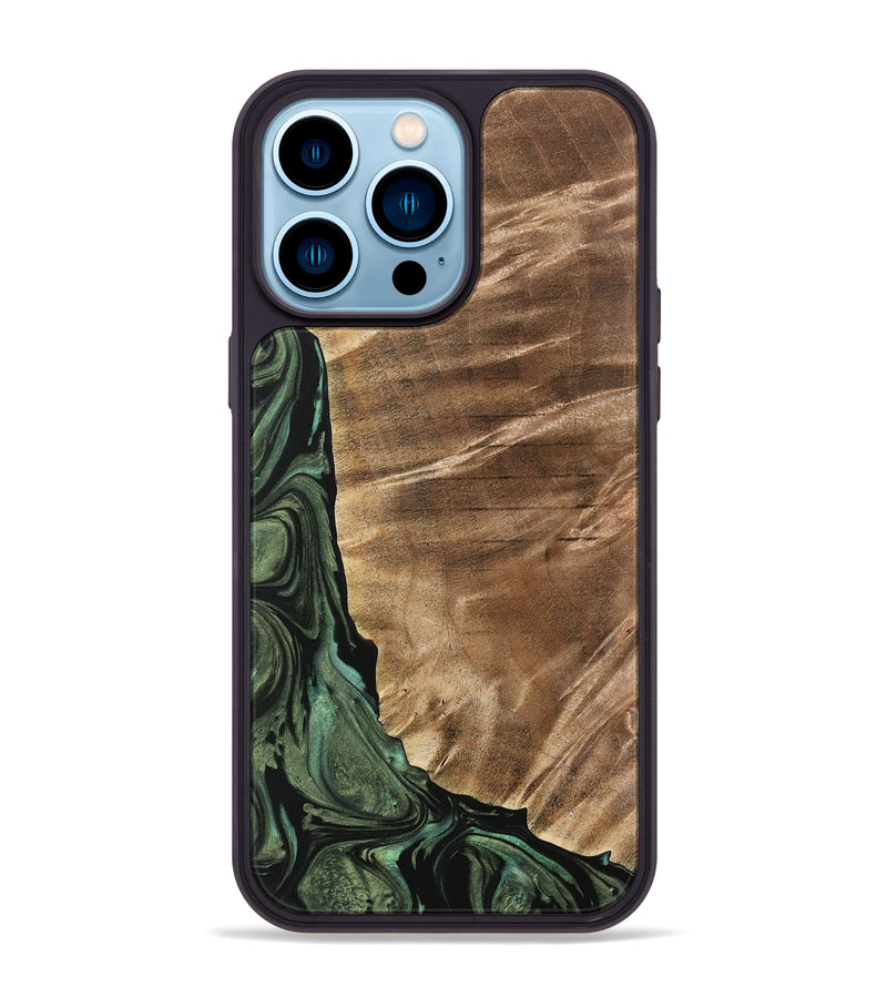 iPhone 14 Pro Max Wood Phone Case - Mikala (Green, 733123)