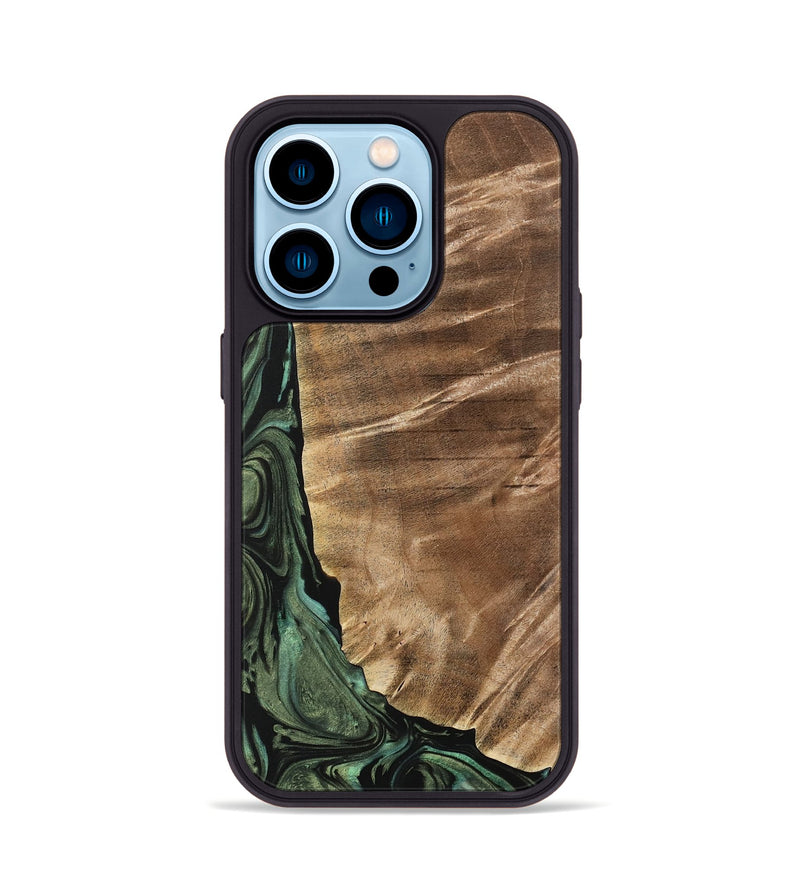 iPhone 14 Pro Wood Phone Case - Mikala (Green, 733123)